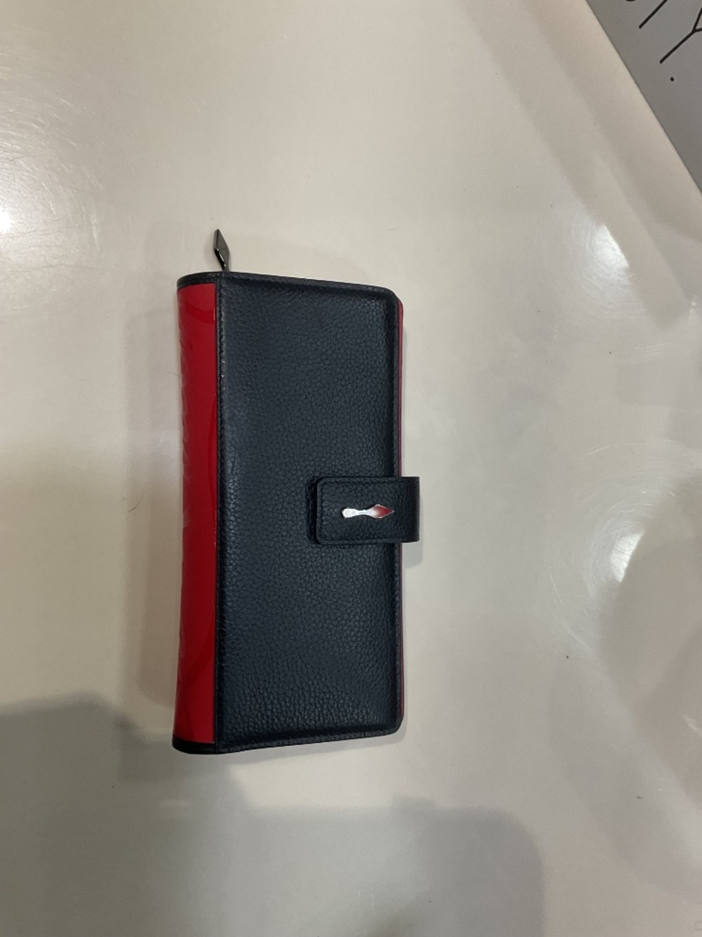 CHRISTIAN LOUBOUNTIN PALOMA BLACK /RED WALLET - Picture 4 of 10